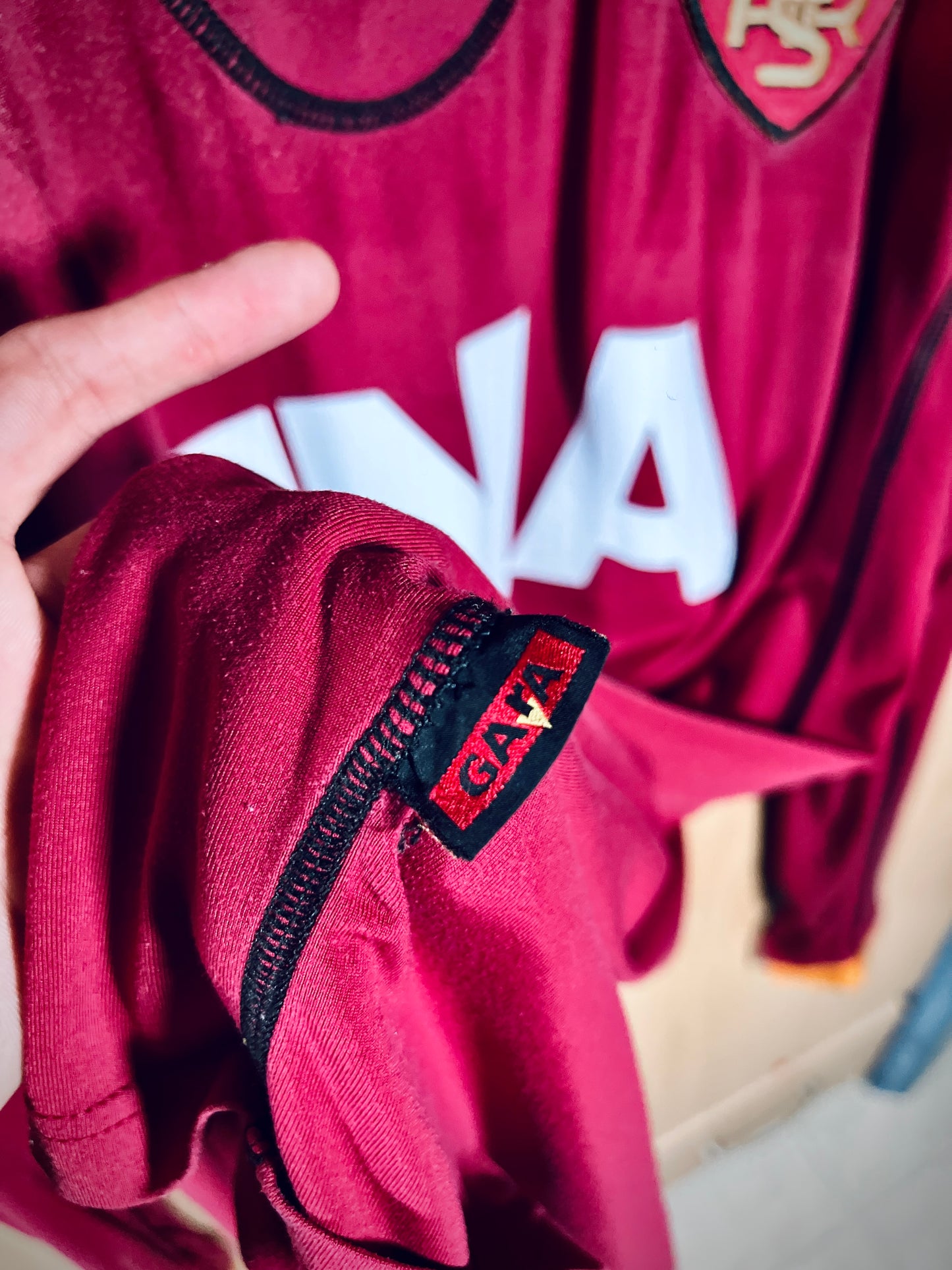 AS Roma 2001-02 Match Issue Home L/S Shirt #3 Antônio Carlos Zago