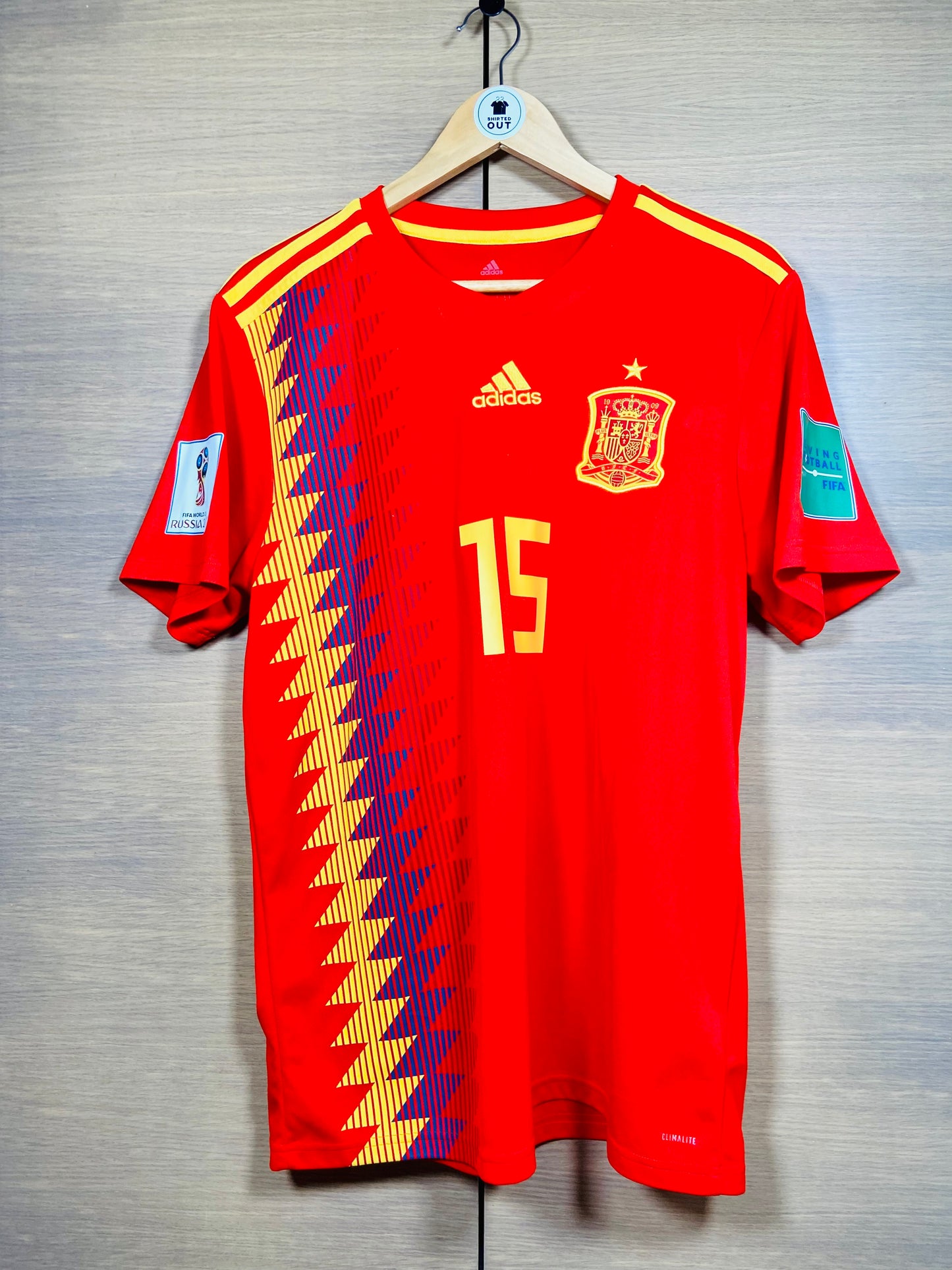 Spain 2018 Home WC Shirt Ramos #15