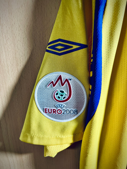 Sweden 2008 Euro home Shirt LARSSON #17