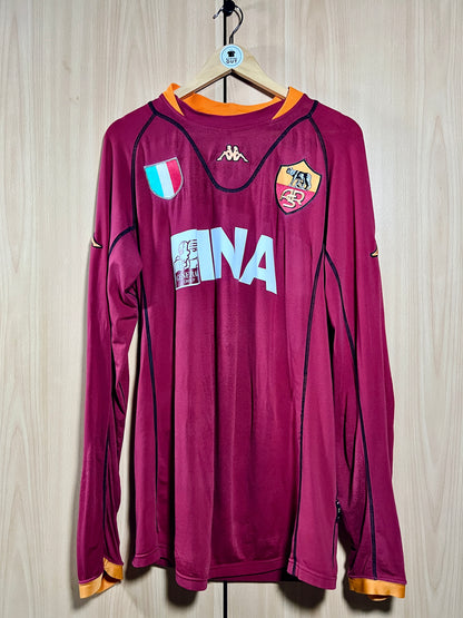 AS Roma 2001-02 Match Issue Home L/S Shirt #3 Antônio Carlos Zago