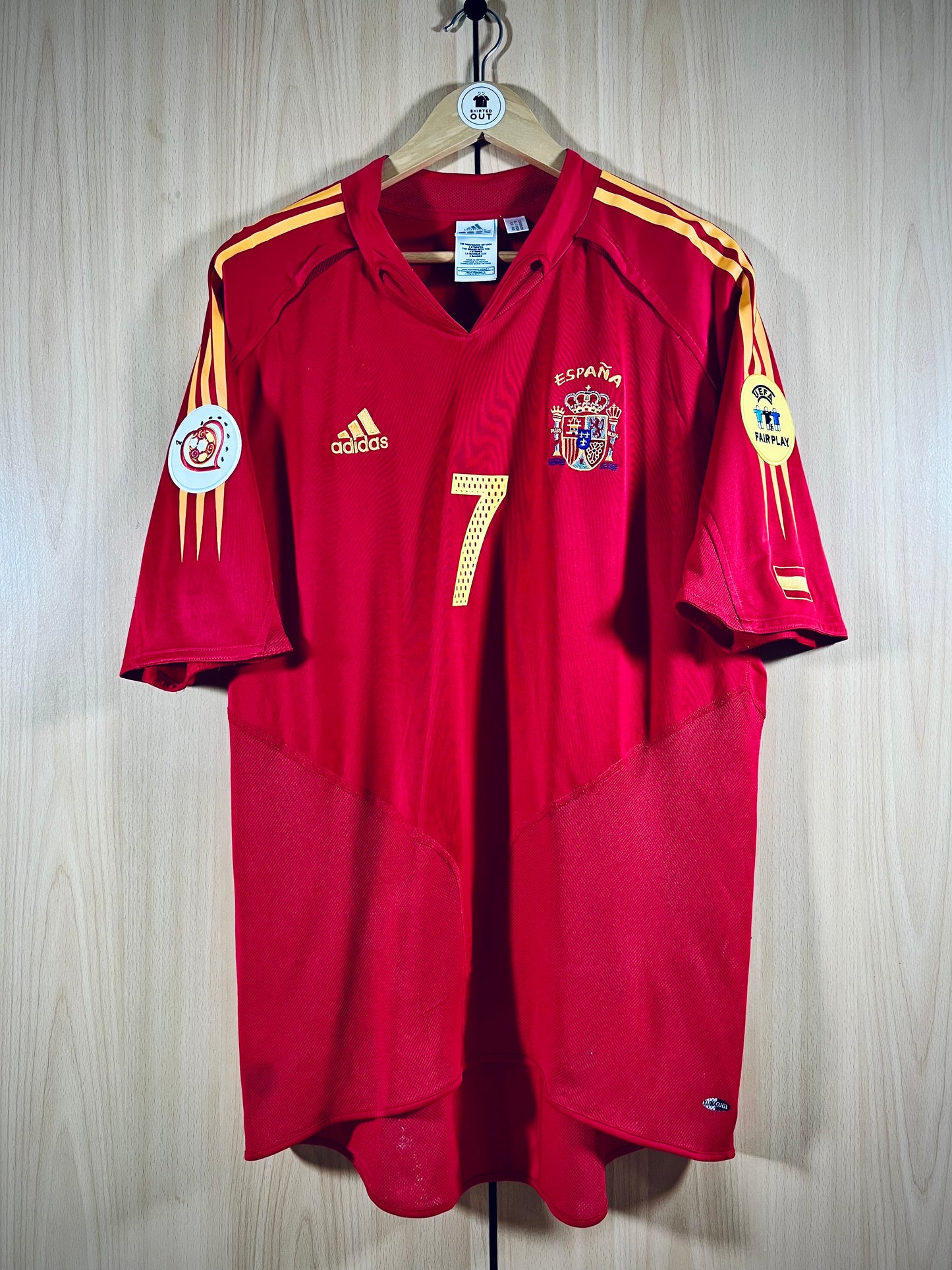 Spain 2004 Home Euro Shirt RAUL #7