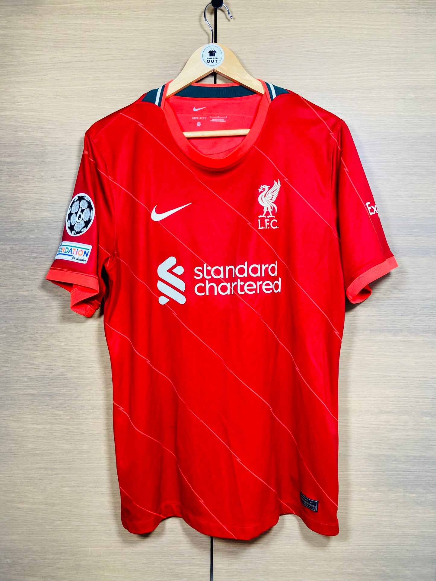 Liverpool 2021-22 Home CL Shirt Salah #11