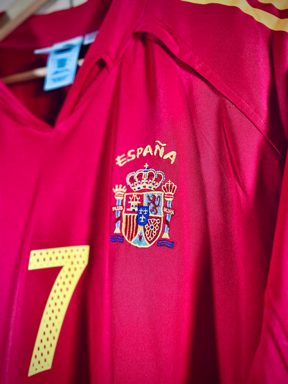 Spain 2004 Home Euro Shirt RAUL #7