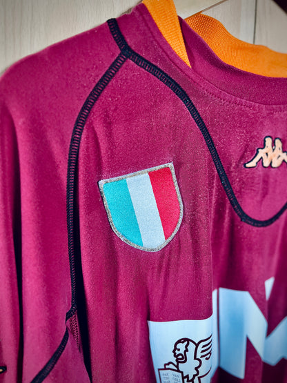 AS Roma 2001-02 Match Issue Home L/S Shirt #3 Antônio Carlos Zago