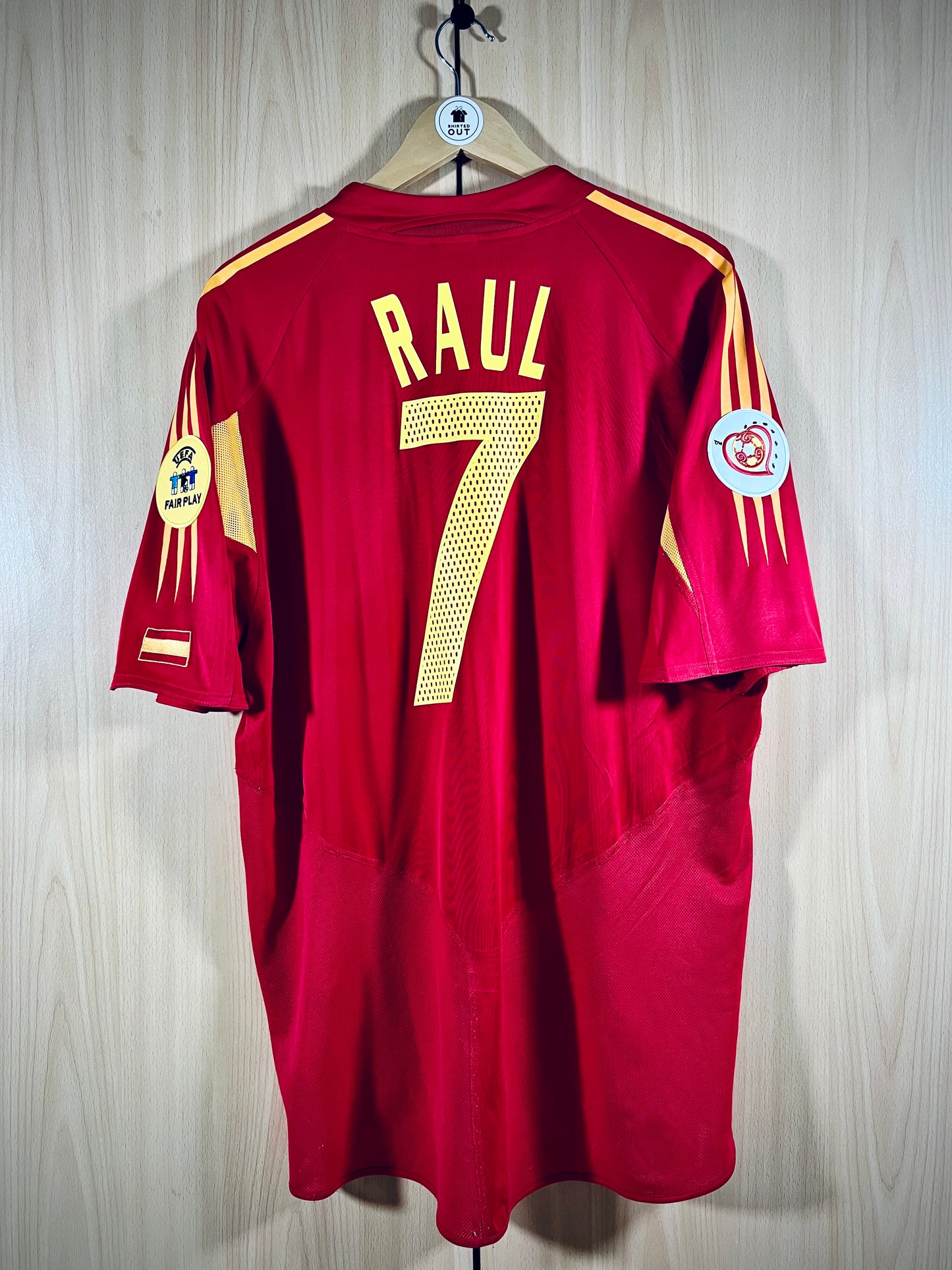 Spain 2004 Home Euro Shirt RAUL #7
