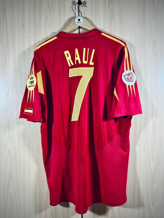 Spain 2004 Home Euro Shirt RAUL #7