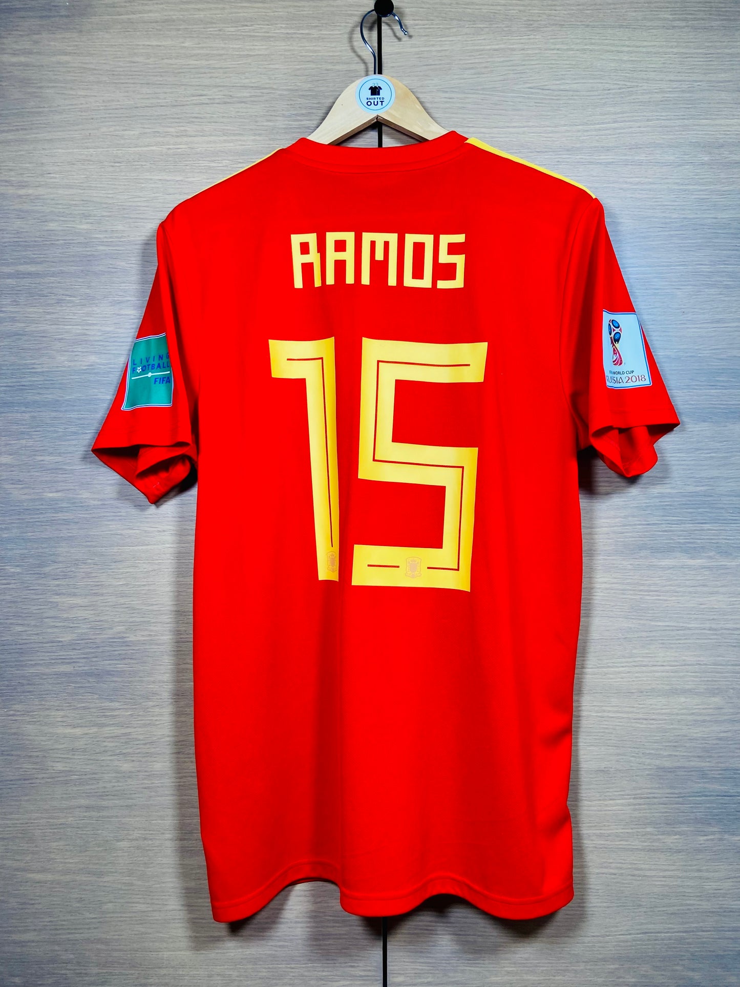 Spain 2018 Home WC Shirt Ramos #15