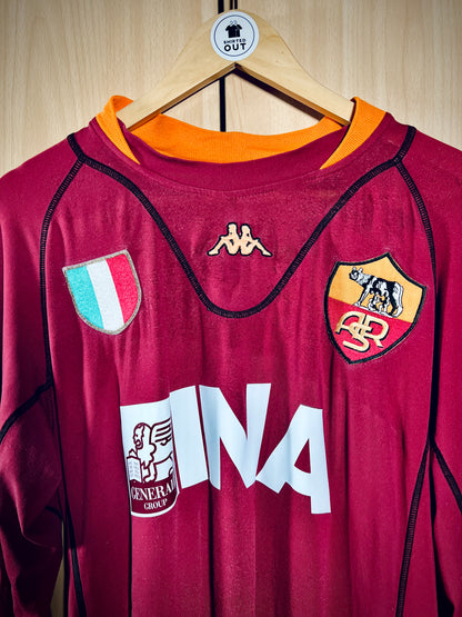 AS Roma 2001-02 Match Issue Home L/S Shirt #3 Antônio Carlos Zago