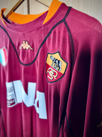 AS Roma 2001-02 Match Issue Home L/S Shirt #3 Antônio Carlos Zago
