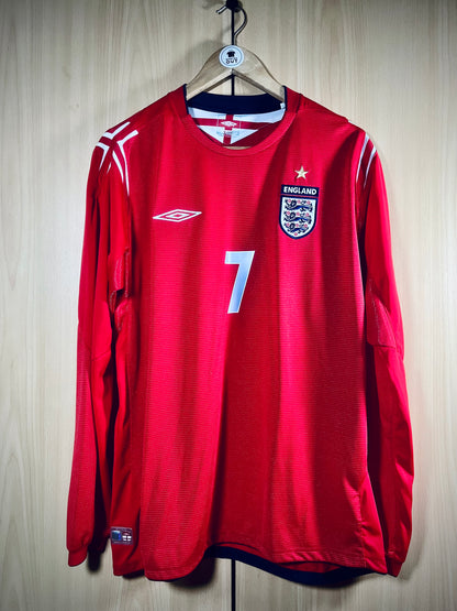 England 2004-06 away LS Shirt BECKHAM  #7