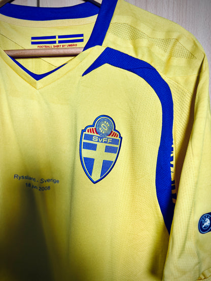 Sweden 2008 Euro home Shirt LARSSON #17
