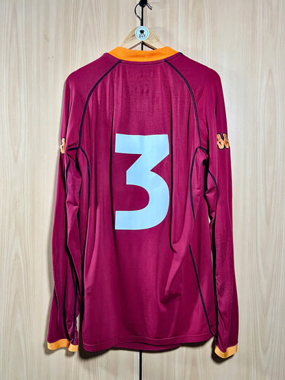 AS Roma 2001-02 Match Issue Home L/S Shirt #3 Antônio Carlos Zago