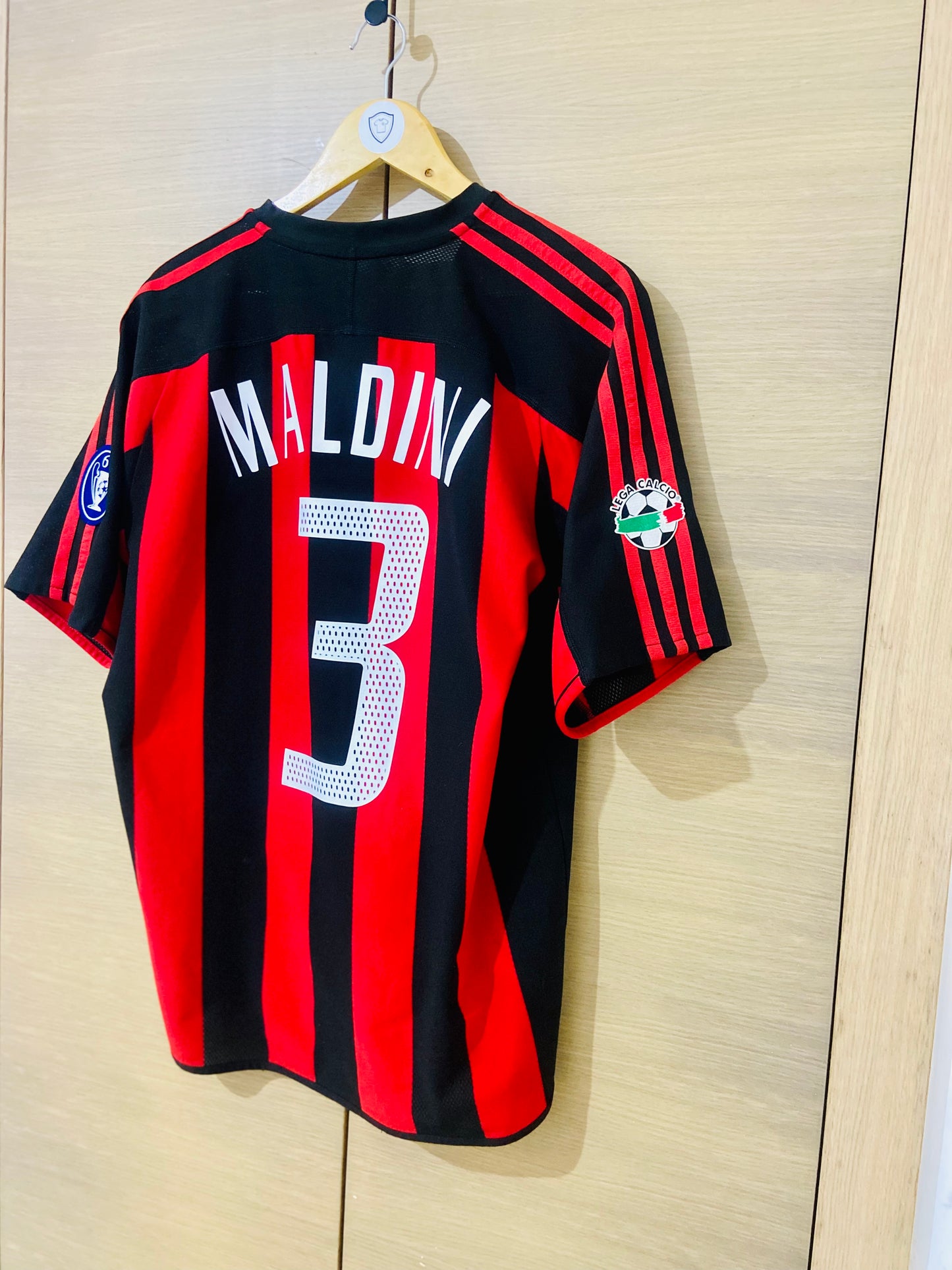 AC Milan 2003-04 Home Calcio Shirt Maldini #3