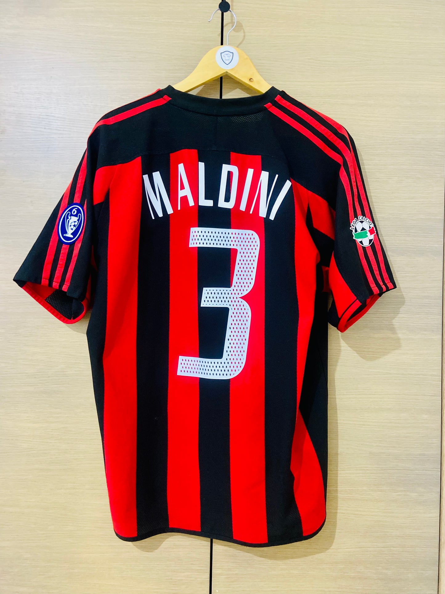 AC Milan 2003-04 Home Calcio Shirt Maldini #3