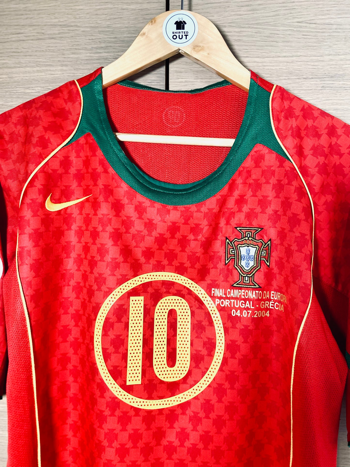 Portugal 2004 Home Euro Final Shirt Rui Costa #10