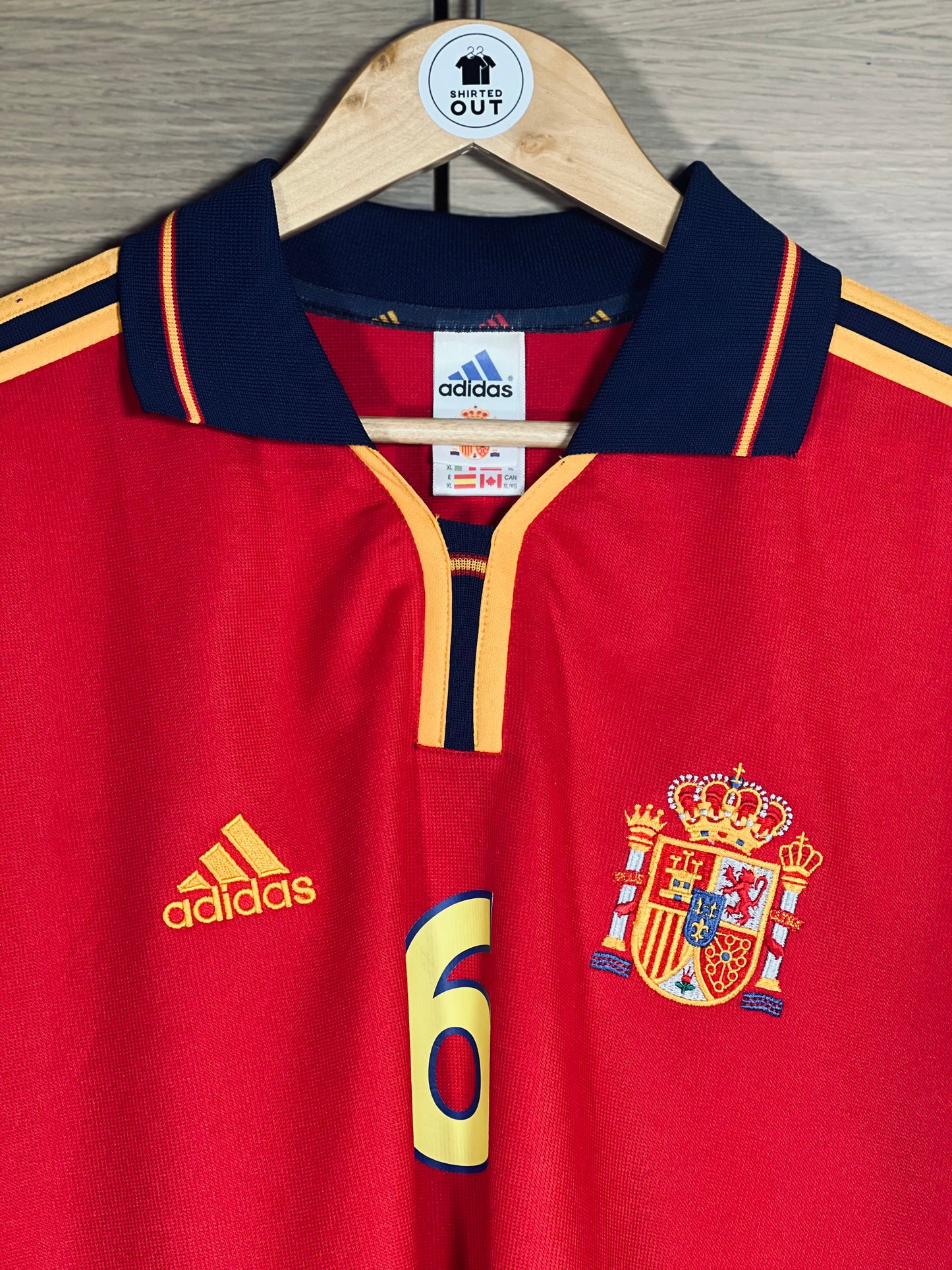 Spain 2000 Home Euro Shirt Hierro #6